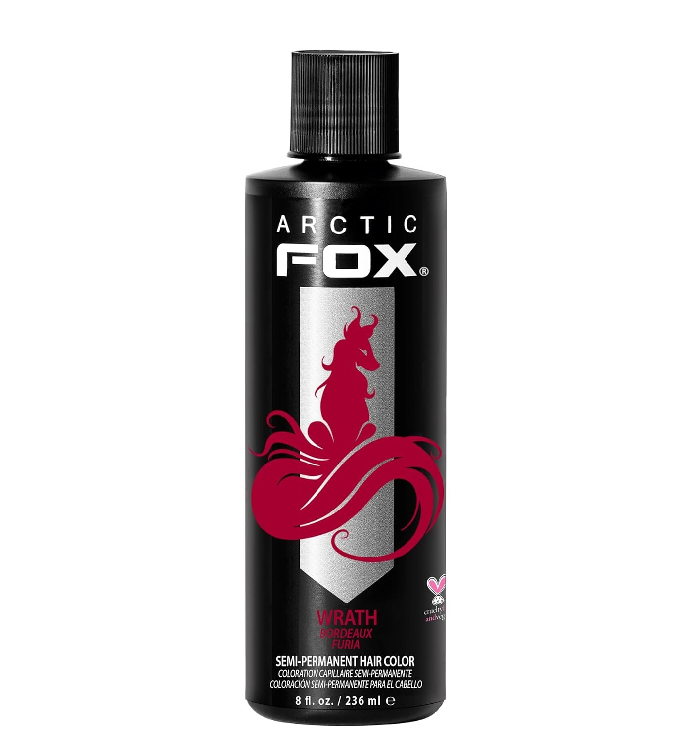 ARCTIC FOX Vegan and Cruelty-Free Semi-Permanent Hair Color Dye (8 Fl Oz, WRATH)