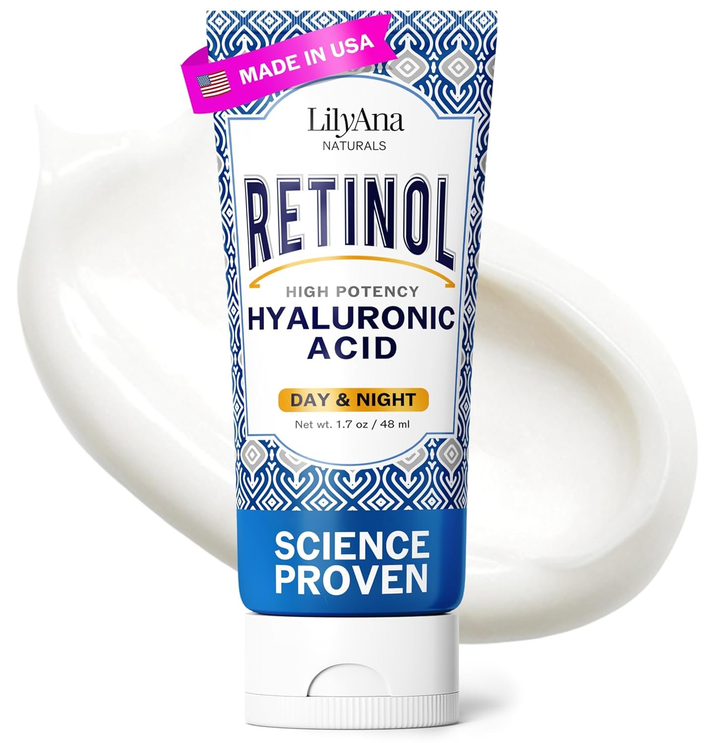 LilyAna Naturals Anti Aging Retinol Face Cream for Women – Wrinkle & Neck Cream for Firming, Retinol Moisturizer for Face with Hyaluronic Acid, Hydrating Night Cream for Fine Lines, Collagen Boost